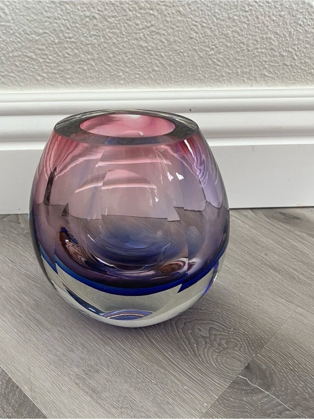 Aura Pink to Purple Ombre Glass Vase